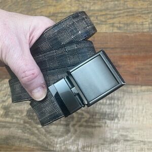 SlideBelts Leather Belt patterned checkered size 30-46